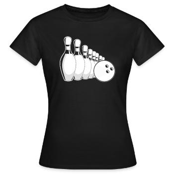 Bowling Bowlen Bowler - Frauen T-Shirt - Schwarz - Vorne - AI Model Female 172 dark (172cm)