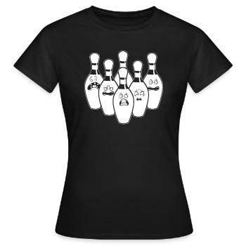 Bowling Bowlen Bowler Witzig - Frauen T-Shirt - Schwarz - Vorne - AI Model Female 172 dark (172cm)