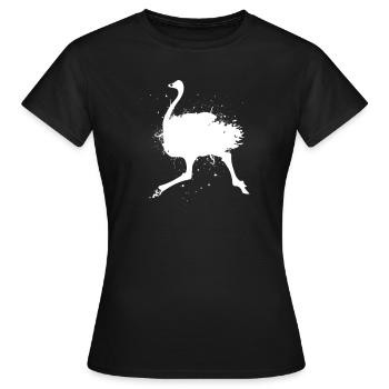 Oiseau Autruche Ratites - T-shirt Femme - noir - Devant - AI Model Female 172 dark (172cm)
