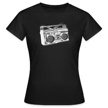 Boom box - Women's T-Shirt - black - Front - AI Model Female 172 dark (172cm)