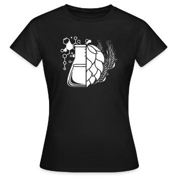 Hobby Brewer Bière Bière Artisanale Bécher Verre - T-shirt Femme - noir - Devant - AI Model Female 172 dark (172cm)