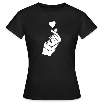 K Pop Kpop Coeur Pop Coréen - T-shirt Femme - noir - Devant - AI Model Female 172 dark (172cm)