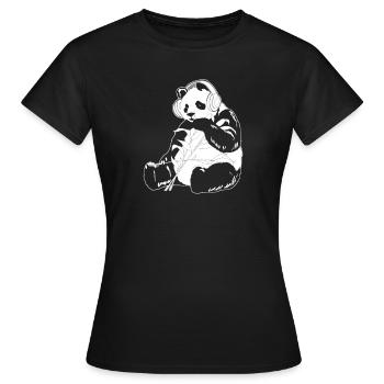 K Pop Kpop Panda Pop Coréen - T-shirt Femme - noir - Devant - AI Model Female 172 dark (172cm)