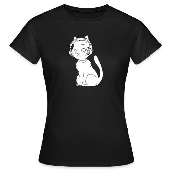 K Pop Kpop Chat Pop Coréen - T-shirt Femme - noir - Devant - AI Model Female 172 dark (172cm)
