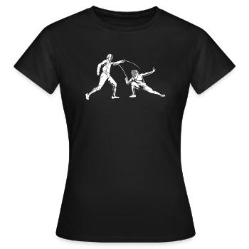 Fechten Fechter - Frauen T-Shirt - Schwarz - Vorne - AI Model Female 172 dark (172cm)