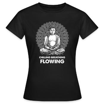Humour bouddhiste de Bouddha - T-shirt Femme - noir - Devant - AI Model Female 172 dark (172cm)