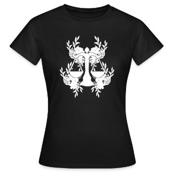 Sternzeichen Waage Symbol - Frauen T-Shirt - Schwarz - Vorne - AI Model Female 172 dark (172cm)