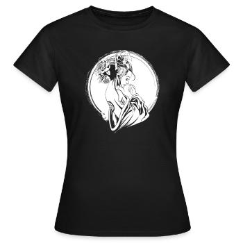 Geisha Flowers - Women's T-Shirt - black - Front - AI Model Female 172 dark (172cm)