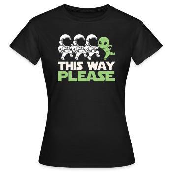 Colonisation de l’espace - T-shirt Femme - noir - Devant - AI Model Female 172 dark (172cm)