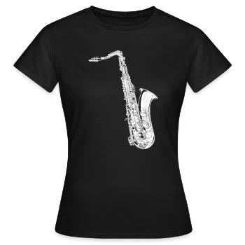 Fanfare de saxophone - T-shirt Femme - noir - Devant - AI Model Female 172 dark (172cm)