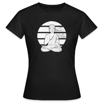 Buddha Buddhist - Frauen T-Shirt - Schwarz - Vorne - AI Model Female 172 dark (172cm)