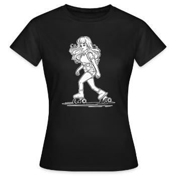 Roller Skates Roller Skating - Women's T-Shirt - black - Front - AI Model Female 172 dark (172cm)