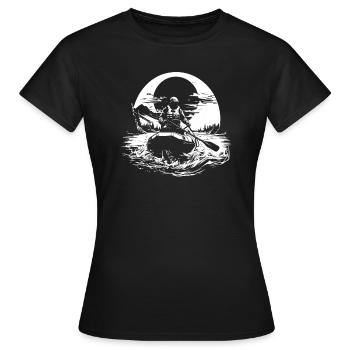 Rafting - Frauen T-Shirt - Schwarz - Vorne - AI Model Female 172 dark (172cm)