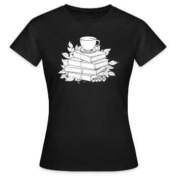 Livre rat de bibliothèque rat de bibliothèque café - T-shirt Femme - noir - Devant - AI Model Female 172 dark (172cm)