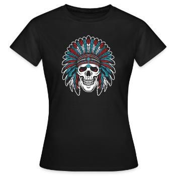 Crâne indigène Crâne - T-shirt Femme - noir - Devant - AI Model Female 172 dark (172cm)