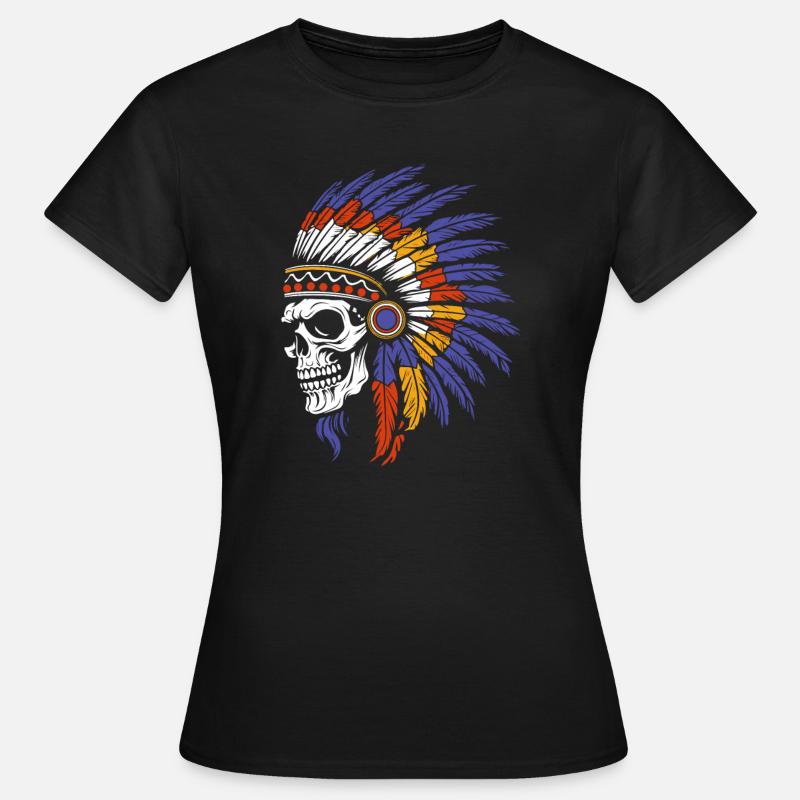Indigenous Skull and Crossbones - Women's T-Shirt - black
