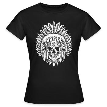 Crâne indigène Crâne - T-shirt Femme - noir - Devant - AI Model Female 172 dark (172cm)