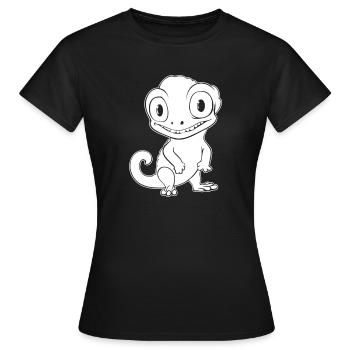 Caméléon Caméléon Sourire Caméléon - T-shirt Femme - noir - Devant - AI Model Female 172 dark (172cm)