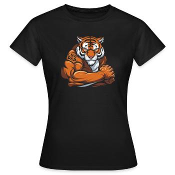 Tiger I Love Dad - Frauen T-Shirt - Schwarz - Vorne - AI Model Female 172 dark (172cm)