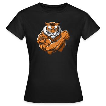 Tiger I Love Dad - Frauen T-Shirt - Schwarz - Vorne - AI Model Female 172 dark (172cm)