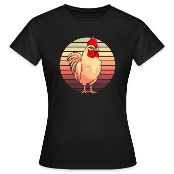 Huhn Henne - Frauen T-Shirt - Schwarz - Vorne - AI Model Female 172 dark (172cm)
