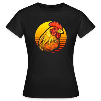 Huhn Henne - Frauen T-Shirt - Schwarz - Vorne - AI Model Female 172 dark (172cm)