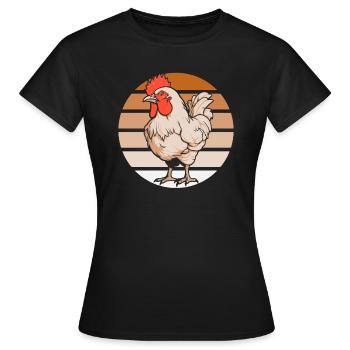 Huhn Henne - Frauen T-Shirt - Schwarz - Vorne - AI Model Female 172 dark (172cm)