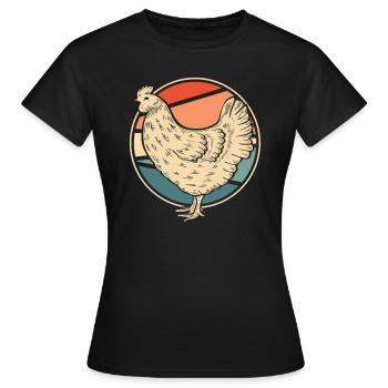 Huhn Henne - Frauen T-Shirt - Schwarz - Vorne - AI Model Female 172 dark (172cm)