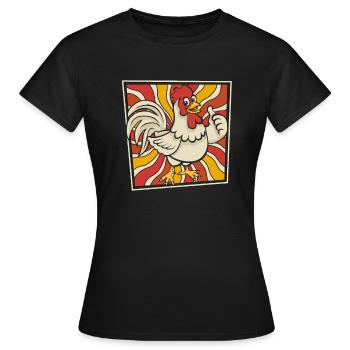 Huhn Henne - Frauen T-Shirt - Schwarz - Vorne - AI Model Female 172 dark (172cm)