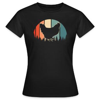 Chicken Hen - Women's T-Shirt - black - Front - AI Model Female 172 dark (172cm)