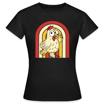 Huhn Henne - Frauen T-Shirt - Schwarz - Vorne - AI Model Female 172 dark (172cm)