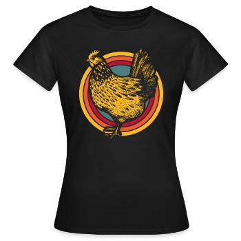 Huhn Henne - Frauen T-Shirt - Schwarz - Vorne - AI Model Female 172 dark (172cm)