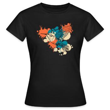 Kolibri Aquarell Aquarell Aquarelle Colibri - T-shirt Femme - noir - Devant - AI Model Female 172 dark (172cm)