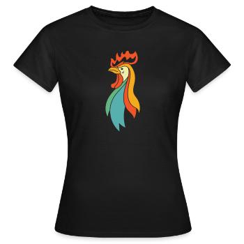 Huhn Henne - Frauen T-Shirt - Schwarz - Vorne - AI Model Female 172 dark (172cm)