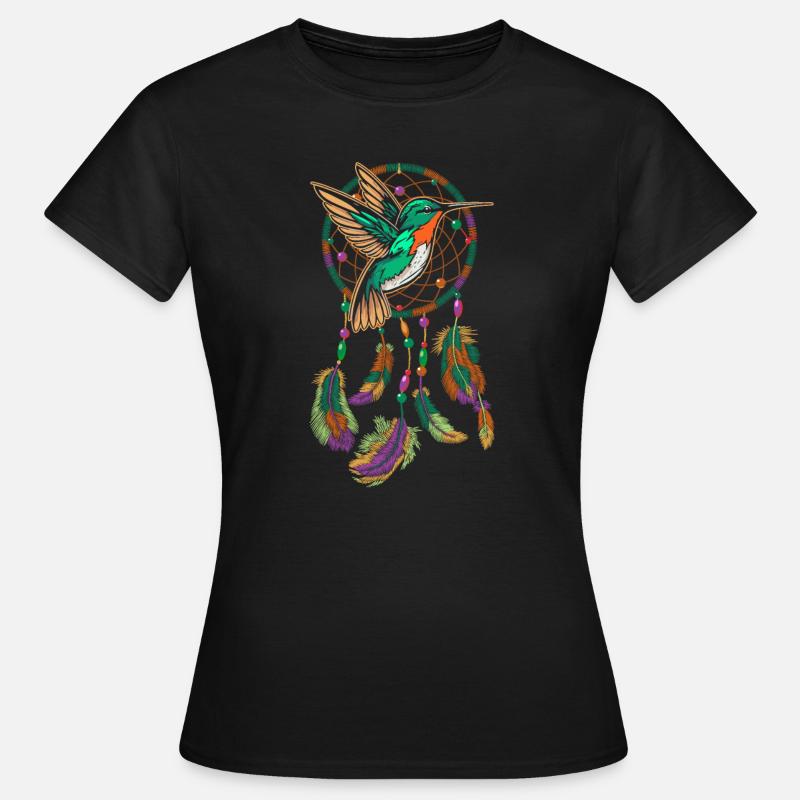 Kolibri Traumfänger Traumfängervogel - Frauen T-Shirt - Schwarz