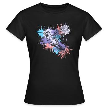 Kolibri Aquarell Aquarell Aquarelle Colibri - T-shirt Femme - noir - Devant - AI Model Female 172 dark (172cm)