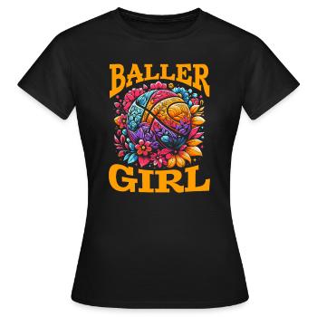 Basketball Girl Baller Girl - Women's T-Shirt - black - Front - AI Model Female 172 dark (172cm)