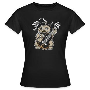 Acoustic Guitar - Women's T-Shirt - black - Front - AI Model Female 172 dark (172cm)