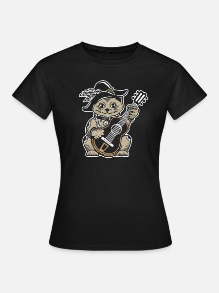 Akustikgitarre - Frauen T-Shirt - Schwarz