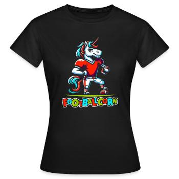 Football américain Licorne Footballcorn - T-shirt Femme - noir - Devant - AI Model Female 172 dark (172cm)