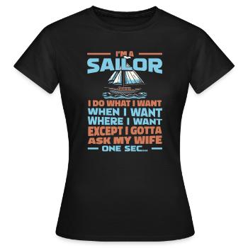 Voile, Voile, Voilier - T-shirt Femme - noir - Devant - AI Model Female 172 dark (172cm)