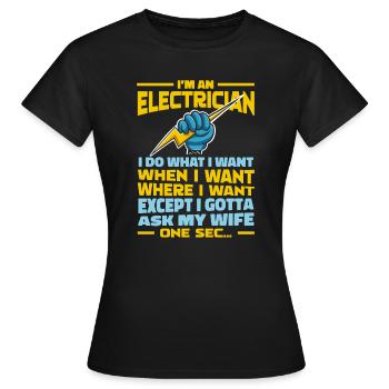 Electrician, Electronics Technician - Women's T-Shirt - black - Front - AI Model Female 172 dark (172cm)