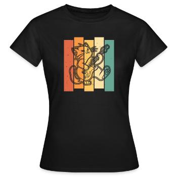 Guitare électrique Guitare électrique - T-shirt Femme - noir - Devant - AI Model Female 172 dark (172cm)