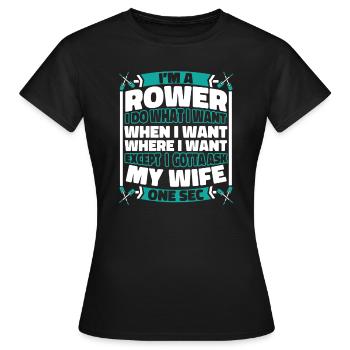 Rudern Ruderer - Frauen T-Shirt - Schwarz - Vorne - AI Model Female 172 dark (172cm)