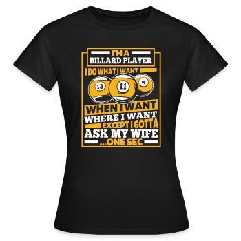 Billard - Frauen T-Shirt - Schwarz - Vorne - AI Model Female 172 dark (172cm)