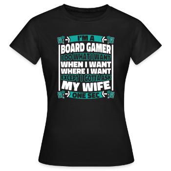Board game board game - Women's T-Shirt - black - Front - AI Model Female 172 dark (172cm)