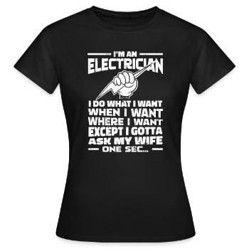 Electrician, Electronics Technician - Women's T-Shirt - black - Front - AI Model Female 172 dark (172cm)