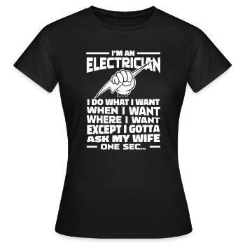 Electrician, Electronics Technician - Women's T-Shirt - black - Front - AI Model Female 172 dark (172cm)