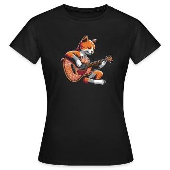Acoustic Guitar - Women's T-Shirt - black - Front - AI Model Female 172 dark (172cm)