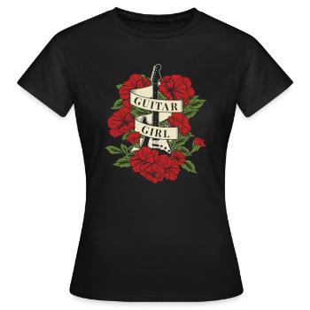 Electric Guitar Electric Guitar Guitar Girl - Women's T-Shirt - black - Front - AI Model Female 172 dark (172cm)